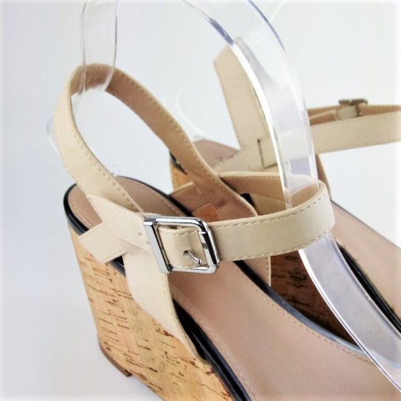 Alfani Two Tone Cork Heel Ankle Strap Sandals - Picture 2 of 5